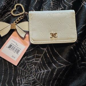Juicy Couture Cream Card Holder with Heart Charm